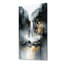 «Gray Gold Autumn Waterfall Forest Trail II», reproduction d'art encadrée sur toile-1022265381-1022265380