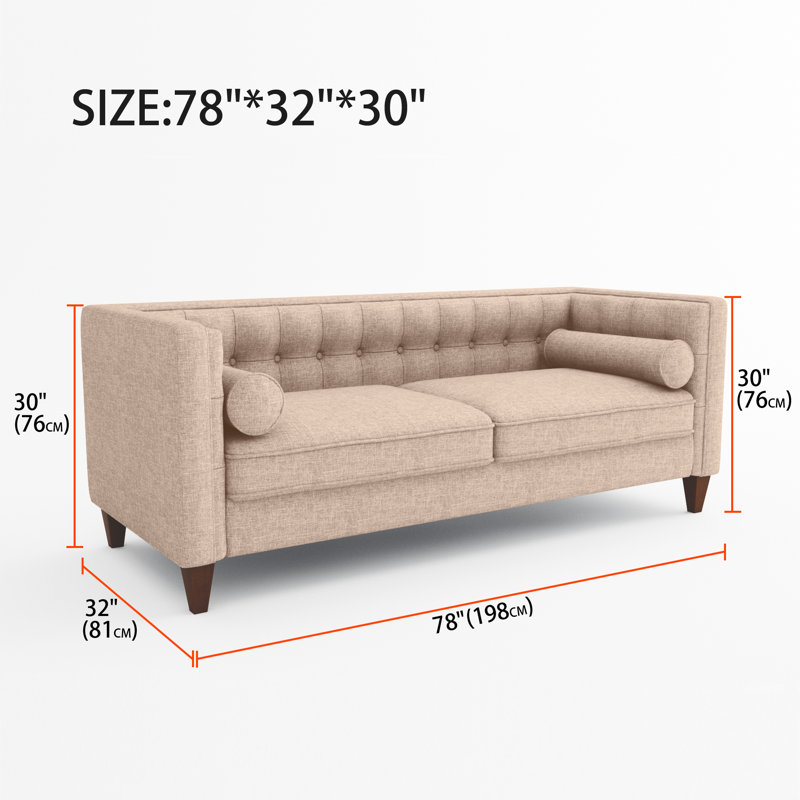Causeuse 78 po Linen, 100% polyester beige