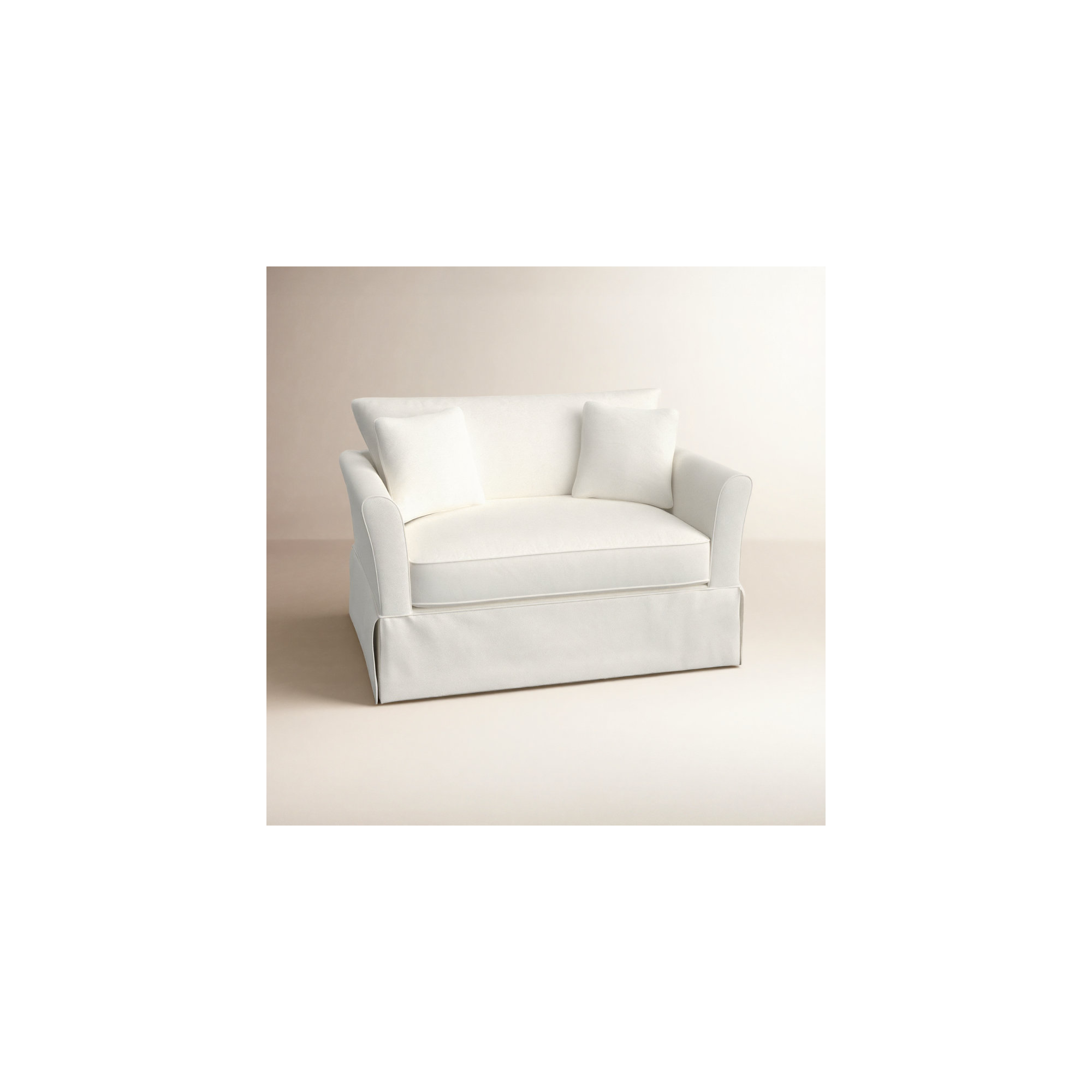 Shelby Upholstered Chair And A Half, Classic Bleach White Twill