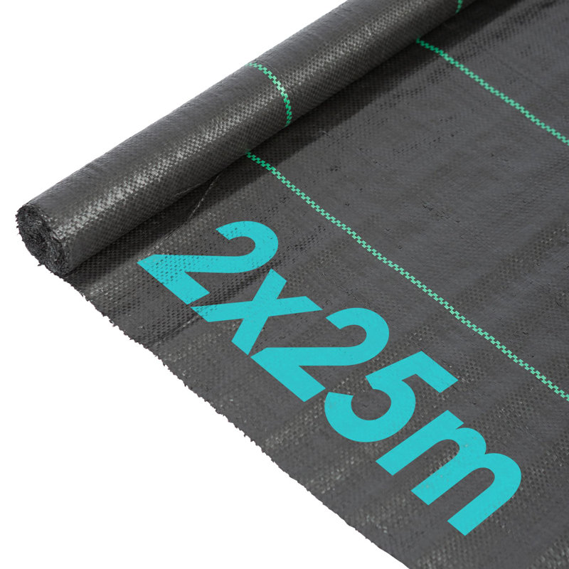 Harbour Housewares 110gsm Weed Control Membrane (1 Roll), 13cm H x 200cm W x 2500cm D