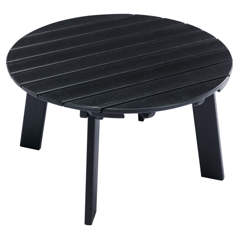 Round High-Density Polyethylene (HDPE) Outdoor Coffee Table, Black