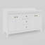 Meuble-lavabo à double cuve festonné 60 po - blanc - avec plateau - boutons dorés-1868364698