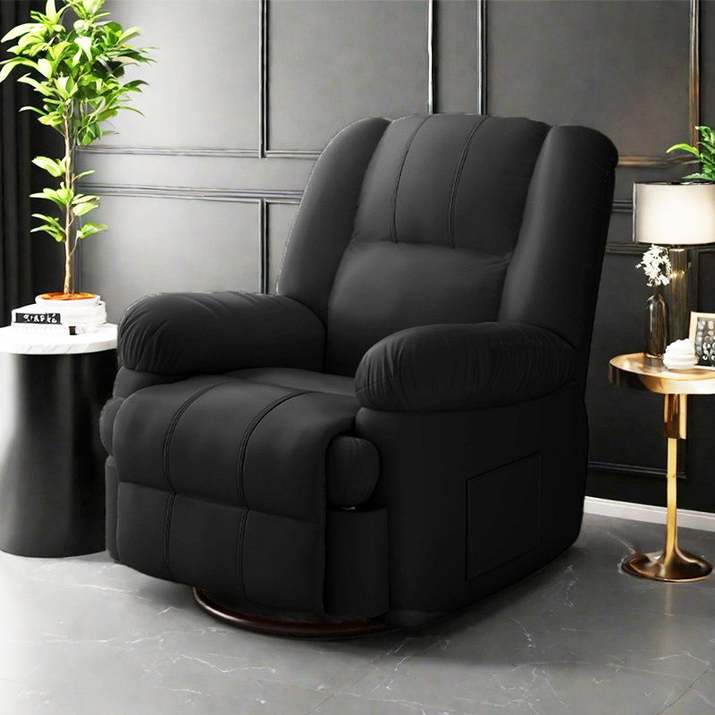 Fauteuil inclinable multifonctionnel à dossier épais avec poches, Noir, noir, noir, noir