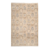 Ashby Hand Knotted Wool Oriental Area Rug in Taupe/Gray