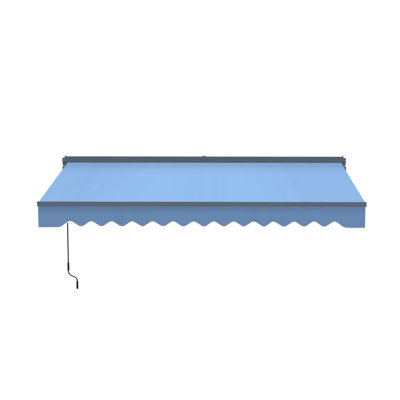 Semi-Cassette Motorized Patio Awning with LED Lights - Moroccan Collection 