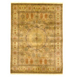 Hand Knotted Wool Area Rug in Cream
