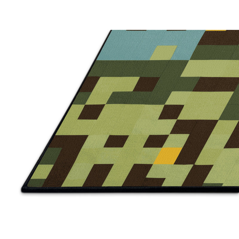 Earth Tones Mosaic Rug, Round 5'