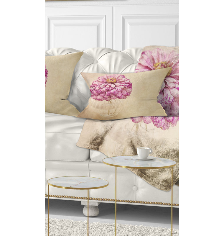 Coussin lombaire en aquarelle floral vase