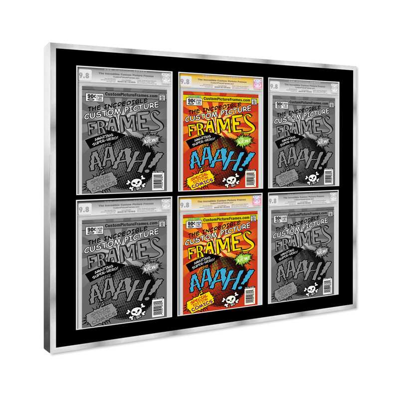 Cadre photo Collage, 8,125 po x 13 po, Argent / noir, 30 po x 30 po