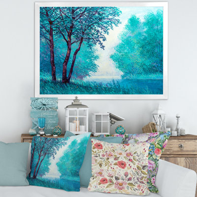 «Blue Colored Tree Impression III», peinture sur toile