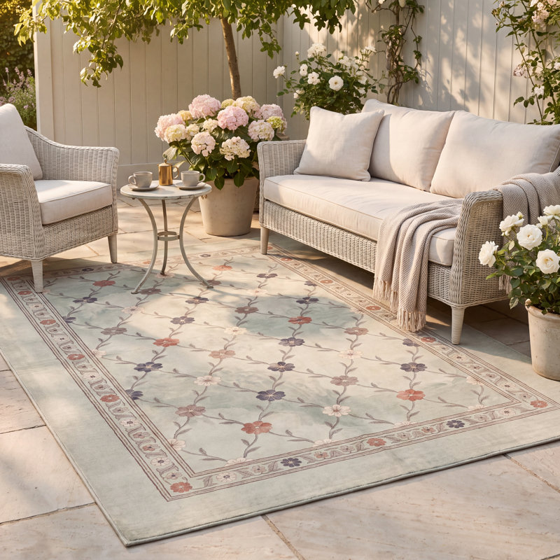 Tapis en sainfoin à motifs floraux orange, crème, gris et beige, antidérapant, à poils courts, pour intérieur et extérieur, adapté aux animaux domestiques, salon, chambre, salle à manger, entrée, couloir, bureau, lavable