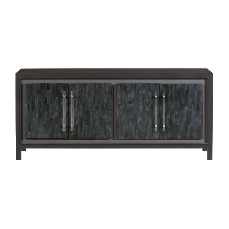 Signature Designs Elation White Media Console, Black