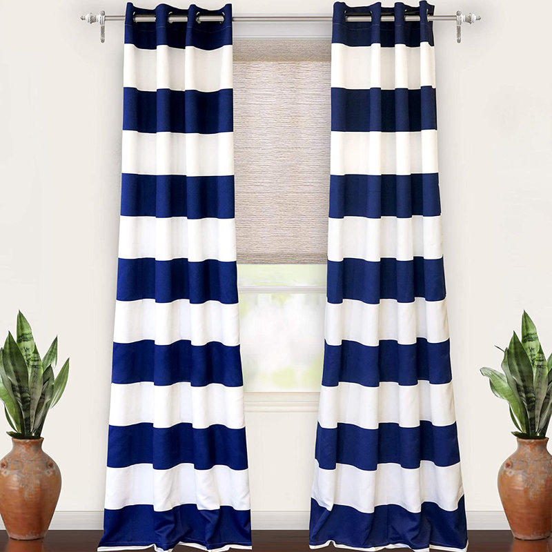 Antionette Room Darkening Pair, Navy, 52" W x 108" L