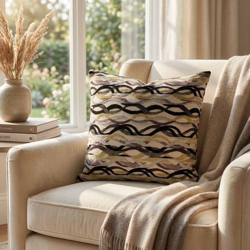 Luxueux coussin de luxe Belvedere, 22 po x 22 po, Coussin décoratif