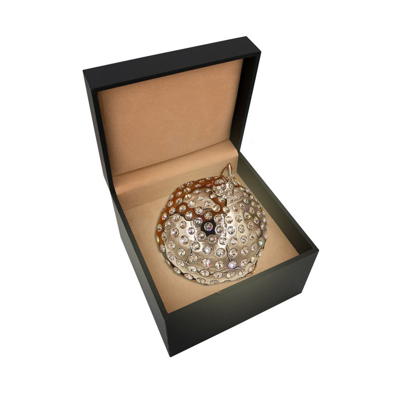 Orbis 4'' Handmade Geometric Metal Ball Ornament, Gold