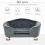 Lit pour chien pour petits chiens - gris, coussin lavable amovible. Coussin confortable pour animal de compagnie, amovible. Canines appropriées