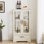 Armoire en verre avec tablettes réglables, 2 portes et tiroir pour une présentation et un rangement élégants