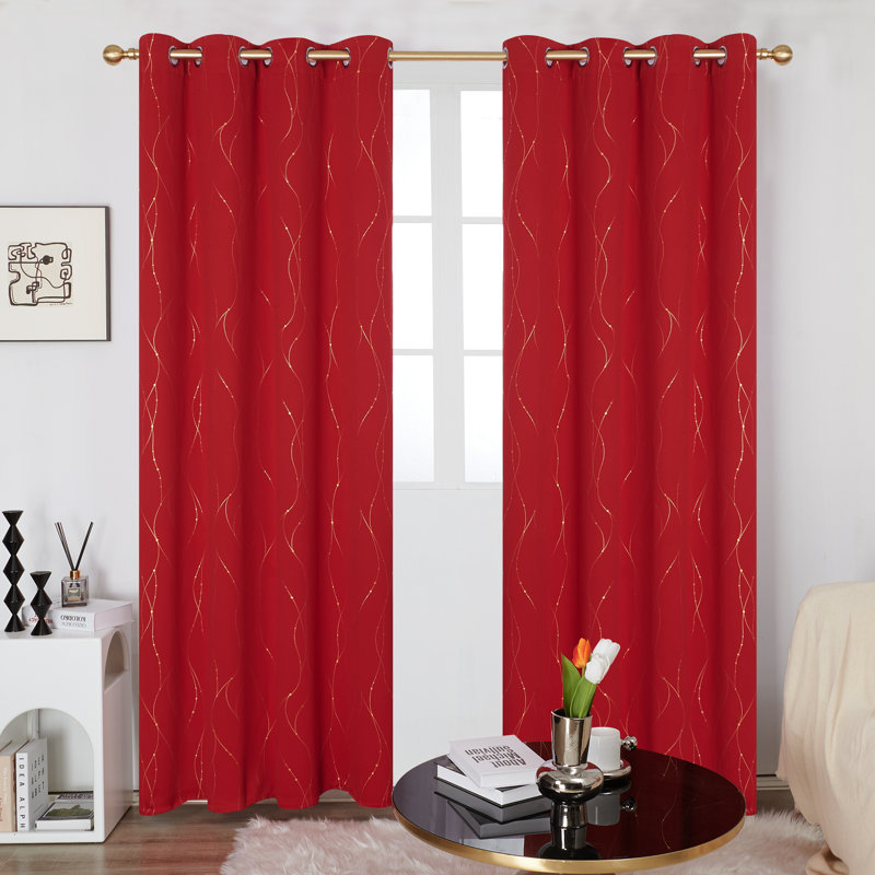 Blackout Curtain Pair, Red, 117cm W x 229cm D