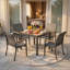 Ensemble de 4 chaises de patio extérieures en aluminium gris avec filet en textilène toutes saisons et conception ergonomique pour un confort toute l'année