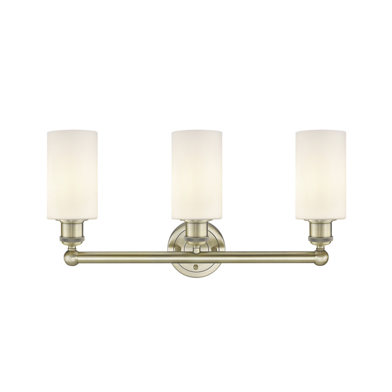 Caldello 3 - Light Dimmable Vanity Light, Matte White, Antique Brass
