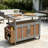 Foldable Outdoor Kitchen Island With Lockable Wheels And Towel Rack-1490729534
