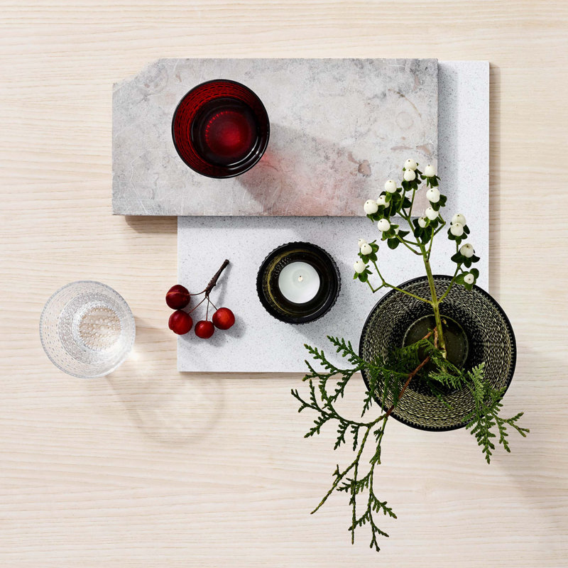 Oiva Toikka Inspired 10oz Clear Bubble Textured Glassware Set