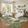 Floral Machine Washable Rugs with Rubber Backing for Living Room Non Slip Stain Resistant Carpet for Bedroom Living Room
