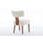 Set of 2 Modern Armless Dining Chairs with Curved Backrest, Fur Fabric, and Solid Wooden Legs for Elegant Seating