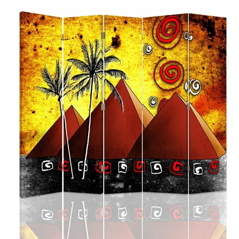 Paravent Pyramids Canvas mit 5 Paneelen