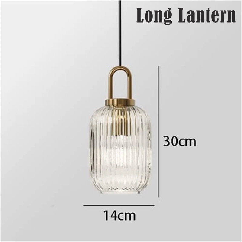 1 - Light Gold Cylinder Pendant, Clear