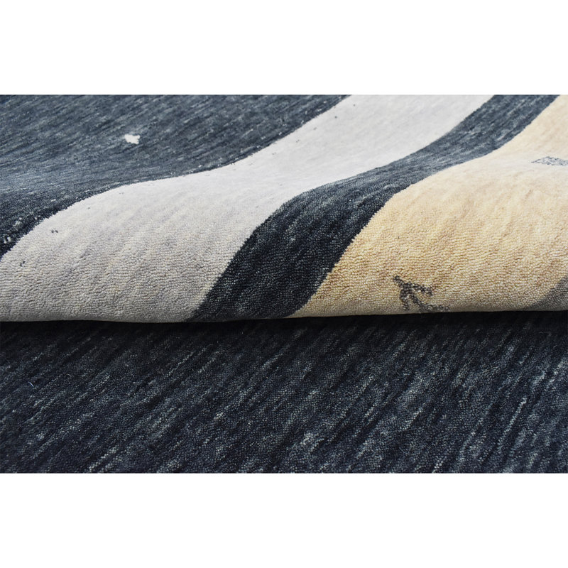 Wool Striped Area Rug, Rectangle 6' x 9"