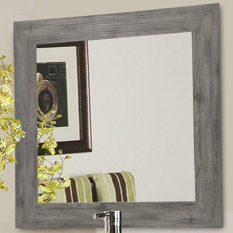 Miroir décoratif traditionnel Blondsville, H 40 po x l 30 po, gris
