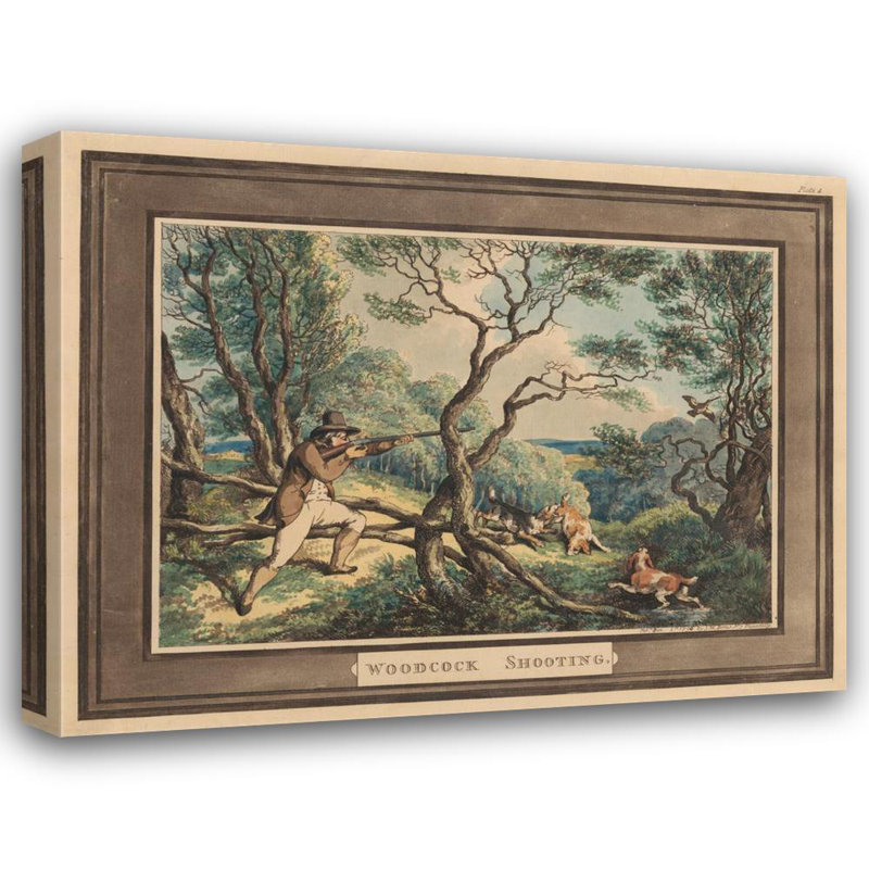 «Woodcock Shoot» par Samuel Howitt, reproduction d'art sur toile tendue, H 40 po x l 28 po