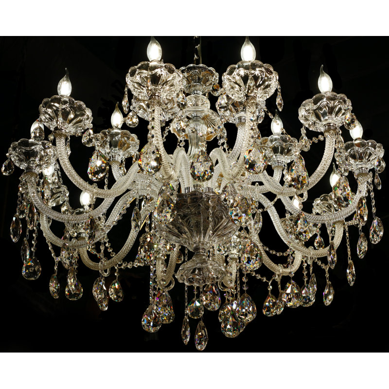 Oneonta 18 - Light Crystal Dimmable Tiered Chandelier, Silver