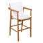 Ensemble de bar d'extérieur en bois d'acacia 3 pièces - Table de bar à hauteur de patio et 2 tabourets avec coussins