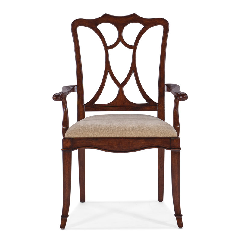 Charleston Upholstered Seat Arm Chair, Brown