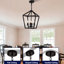 4- Suspension noire, style industriel, avec cage ouverte, ampoule E12, hauteur réglable, idéale pour îlot de cuisine, accents rustiques, base personnalisable