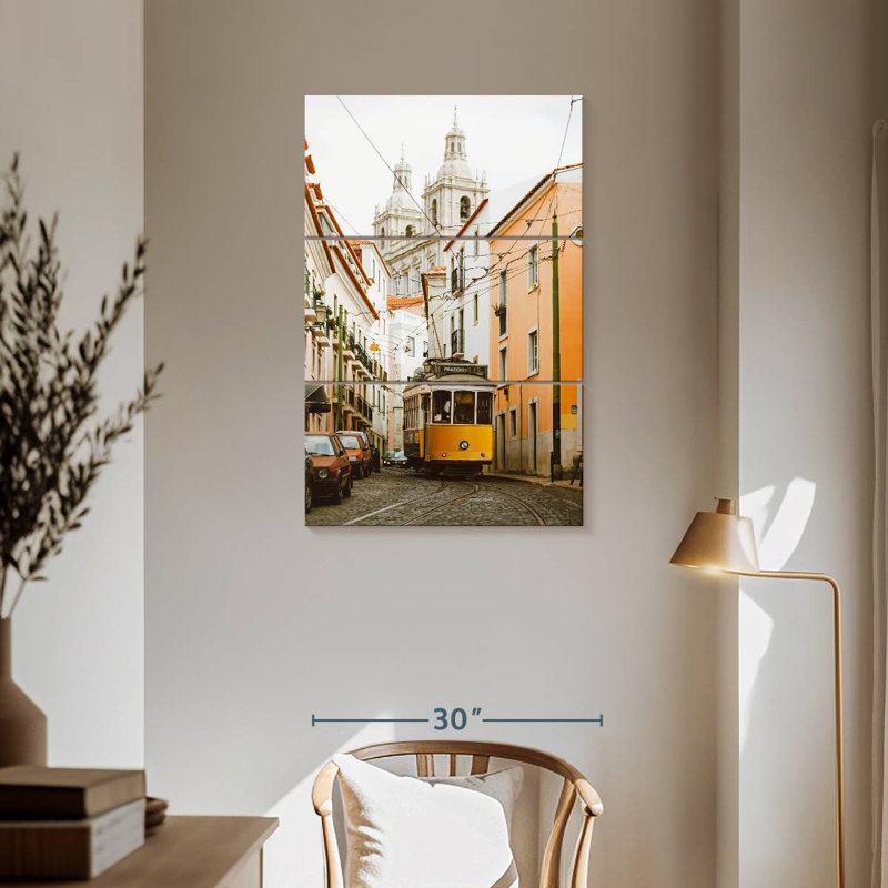Mehar Alfama Yellow Tram, 57" H x 36" W