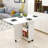 Flexi Modern Folding Drop Leaf Dining Table with Six Wheels and Two-Layer Storage Shelf