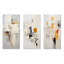 Rêves scandinaves modernes beige et jaune, ensemble de 3 impressions de collages abstraits-419081945