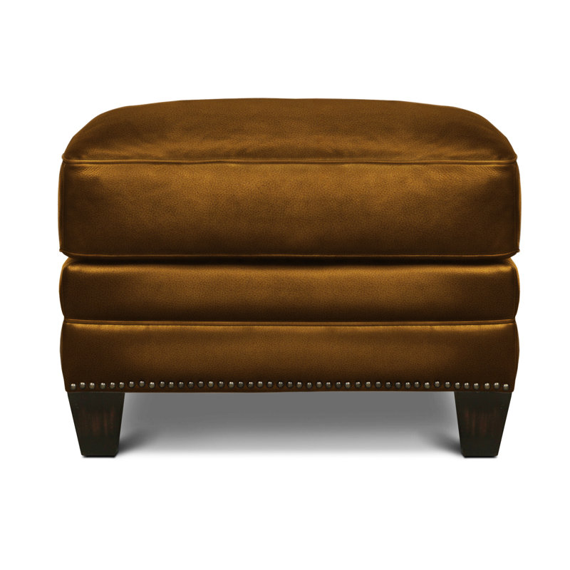 Daniella Leather Ottoman, Cognac (Maestro Artisano), No, Espresso
