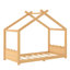 Lit simple au sol avec lattes de soutien, cadre de lit en bois massif pour enfants, sans sommier ni structure d'ouverture, naturel