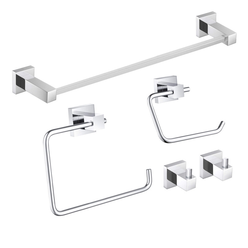 5 - Piece Bathroom Hardware Set, Chrome