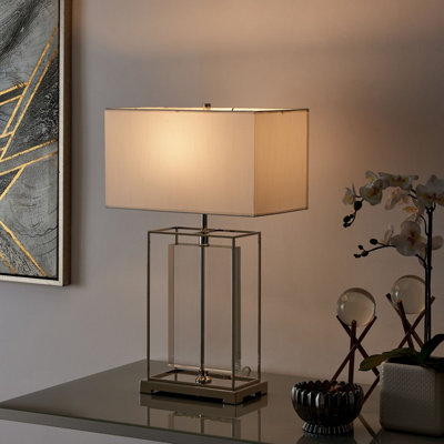 Aisia 35" Clear and Chrome LED Table Lamp