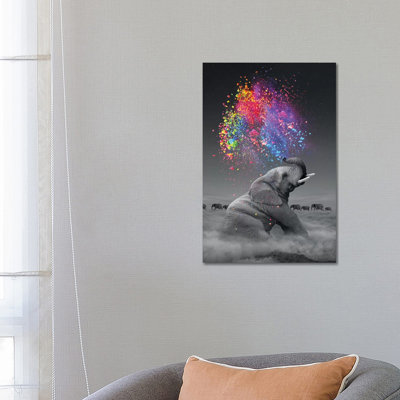 Elephant - Color Explosion by Soaring Anchor Designs - Wrapped Canvas Print