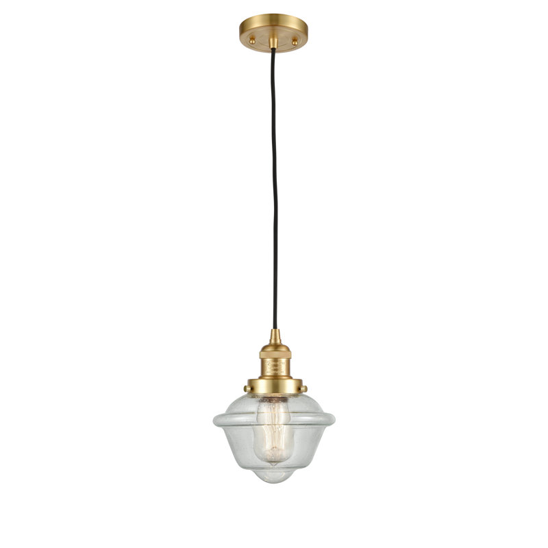 Luminaire suspendu 1 lumière Coddy, Bullé, Or satiné, Ampoule non incluse