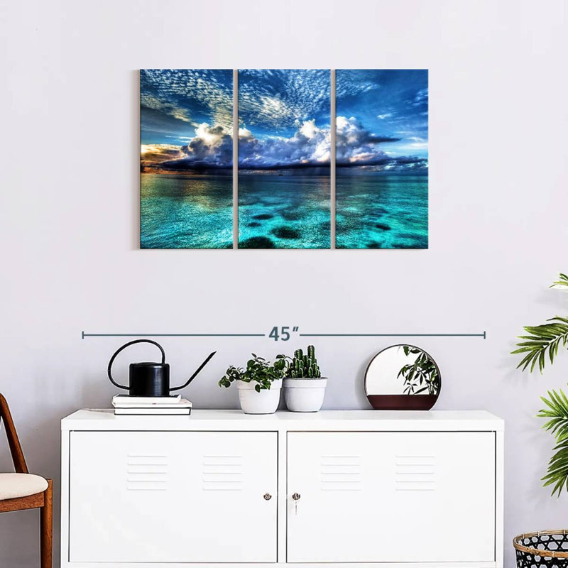 3 pièces Cozumel avec vue sur l'océan, H 33 po x l 20 po x P 1,25 po