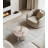 Pink Natural Marble Coffee Table, Small Living Room Accent, Genuine Stone With Unique Veining