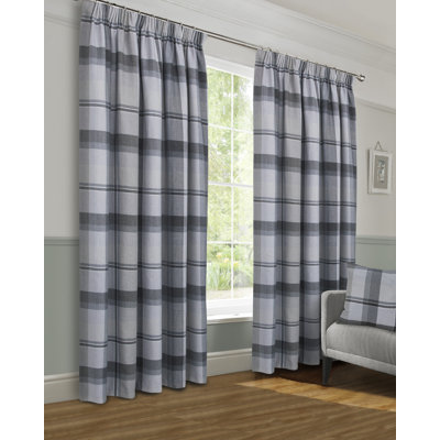 Aved Pencil Pleat Room Darkening Curtains Pair