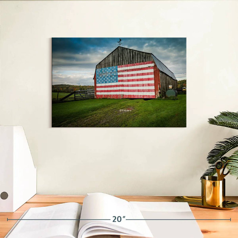 Borges American Flag On Barn, 8" H x 12" W